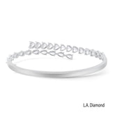 14K White Gold Natural Diamond Bracelet Cuff